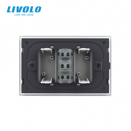 Intrerupator mecanic simplu cap scara 3M, cu rama sticla Livolo [3]