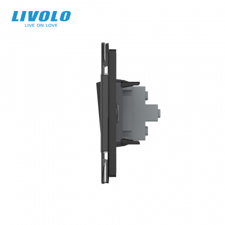 Intrerupator mecanic simplu cap scara 3M, cu rama sticla Livolo [1]