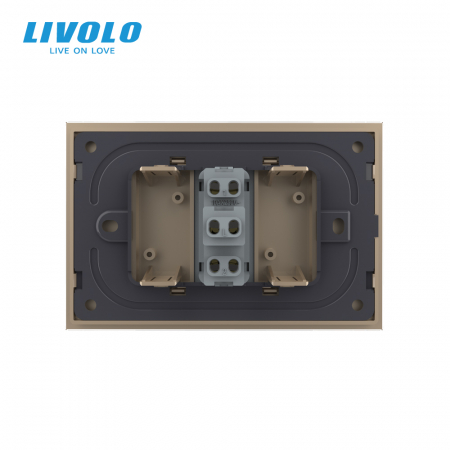 Intrerupator mecanic simplu cap scara 3M, cu rama sticla Livolo [3]