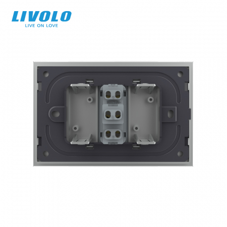 Intrerupator mecanic simplu cap scara 3M, cu rama sticla Livolo [3]