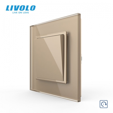 Intrerupatoare mecanice Livolo - Intrerupator mecanic simplu cu revenire 2M,cu rama sticla Livolo