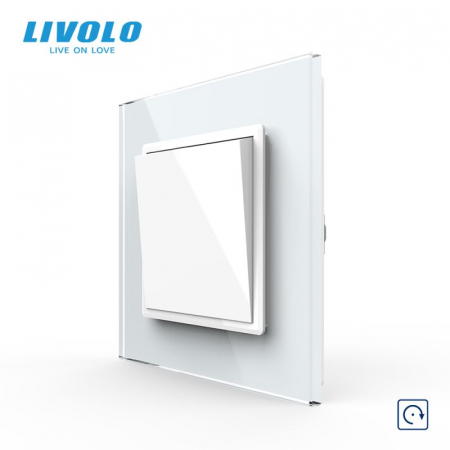 Intrerupatoare mecanice Livolo - Intrerupator mecanic simplu cu revenire 2M,cu rama sticla Livolo