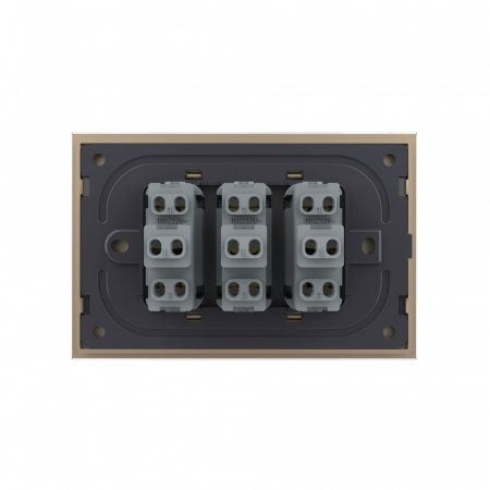 Intrerupator mecanic triplu cap scara 3M, cu rama sticla Livolo [3]