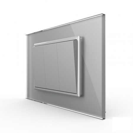 Electrice - Intrerupator mecanic triplu cap scara 3M, cu rama sticla Livolo