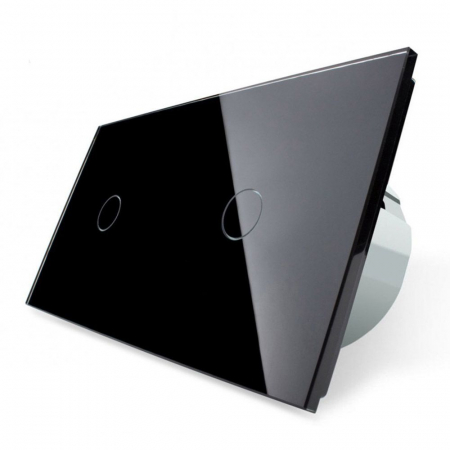 Intrerupatoare tactile Livolo - Intrerupator simplu+simplu Livolo, wireless cu panou din sticla