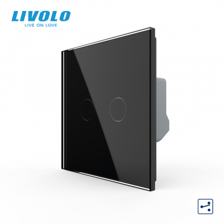 Intrerupator tactil dublu cap scara/cruce Livolo serie noua