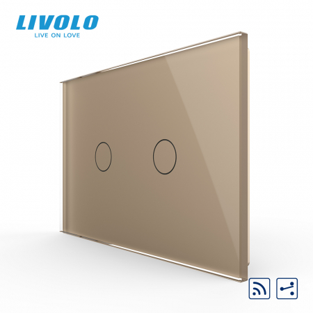 Intrerupatoare tactile Livolo - Intrerupator tactil dublu cap scara/cruce wireless Livolo,standard italian -serie noua