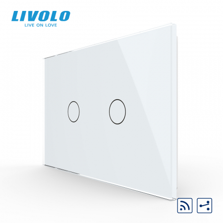 Intrerupatoare tactile Livolo - Intrerupator tactil dublu cap scara/cruce wireless Livolo,standard italian -serie noua