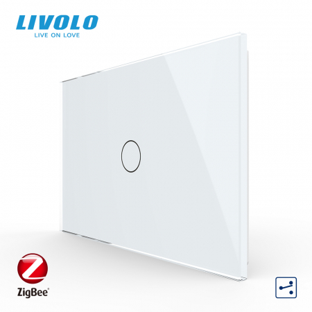 Intrerupator tactil simplu cap scara/cruce zigbee Livolo,standard italian -serie noua [1]