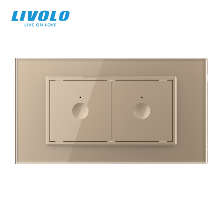 Intrerupator tactil simplu + Intrerupator tactil simplu, 4M, cu rama sticla crystal Livolo [2]