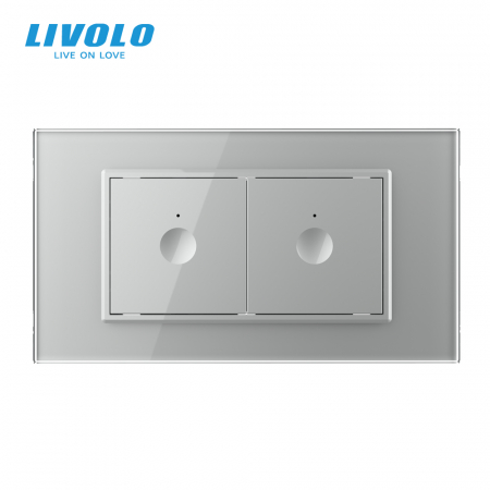 Intrerupator tactil simplu cap scara + Intrerupator tactil simplu cap scara, 4M, cu rama sticla crystal Livolo [2]