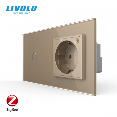Intrerupător tactil simplu ZIGBEE si priză smart cu control vocal/aplicatia mobila Livolo [2]