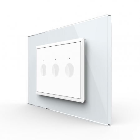 Intrerupatoare tactile Livolo - Intrerupator triplu cu touch integrat 3M, standard italian cu rama sticla