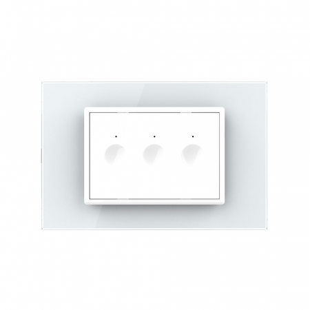 Intrerupator cap scara/cruce triplu cu touch integrat 3M, standard italian cu rama sticla [1]