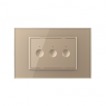 Intrerupator triplu cu touch integrat 3M, standard italian cu rama sticla [1]