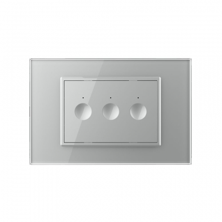 Intrerupator triplu cu touch integrat 3M, standard italian cu rama sticla [1]