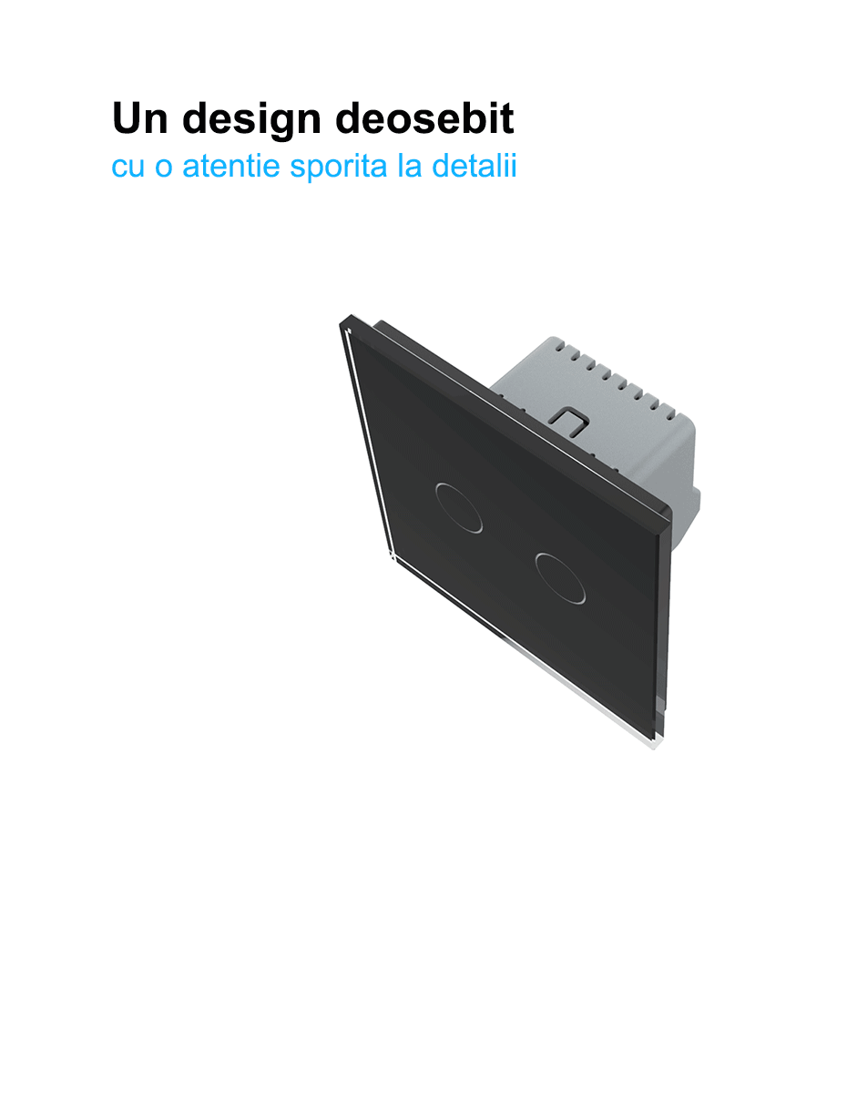 Modul intrerupator dublu tactil, dimabil, cap scara, Generatia Noua [3]