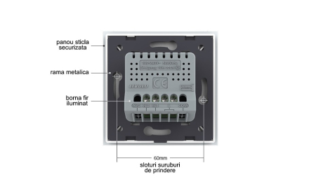 Modul intrerupator tactil dublu WiFi, cap / scara / cruce, fara panou sticla [4]