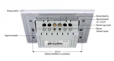 Modul intrerupator tactil simplu cap scara/cruce Livolo,standard italian [2]