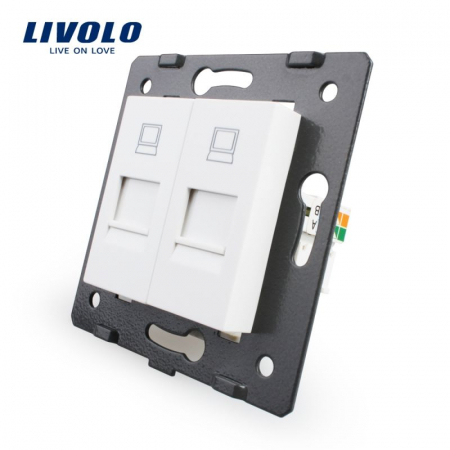 Electrice - Modul Priza dubla reţea calculator, 2xRJ45,Livolo
