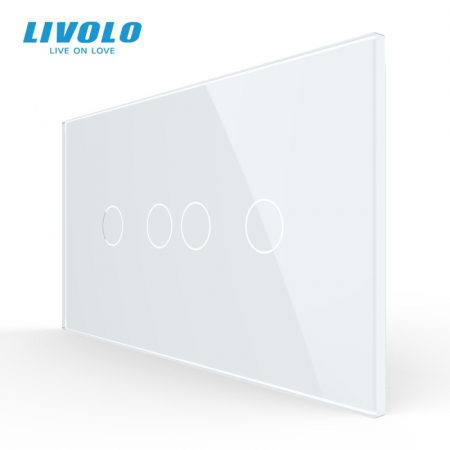 Intrerupatoare tactile Livolo - Panou intrerupator 2 x dublu pentru doza 4M - standard italian