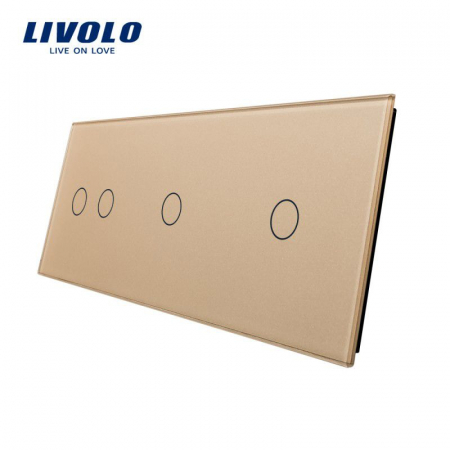 Panouri Intrerupatoare tactile - Panou Intrerupător sticla Crystal dublu+simplu+simplu Livolo