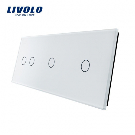 Electrice - Panou Intrerupător sticla Crystal dublu+simplu+simplu Livolo