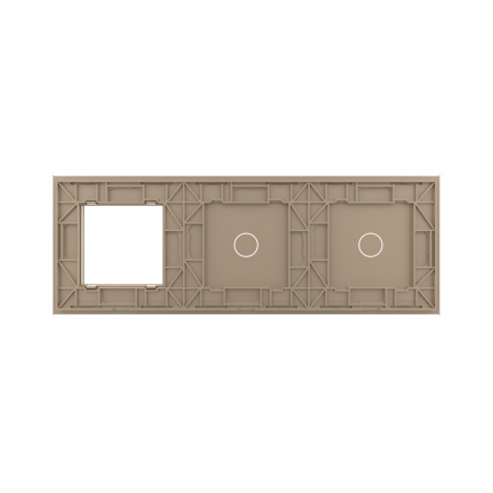 Panou triplu compus din doua intrerupatoare simple si o priza schuko Livolo [3]