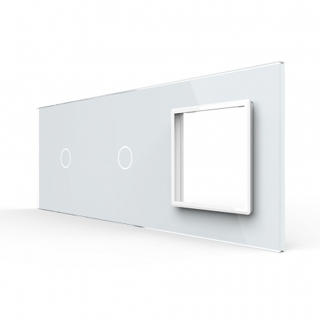 Construieste singur - Panou triplu compus din doua intrerupatoare simple si o priza schuko Livolo