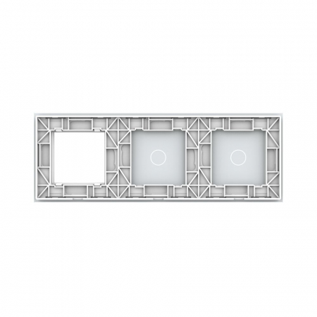 Panou triplu compus din doua intrerupatoare simple si o priza schuko Livolo [3]