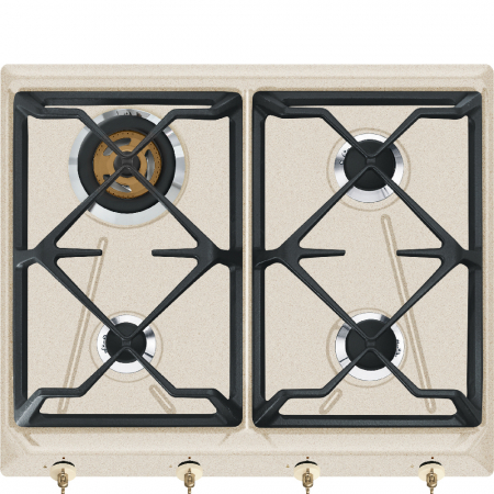 Plite pe gaz - Plita incorporabila SMEG Coloniale,4 arzatoare gaz, 60 cm, avena