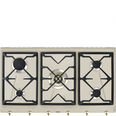Plite pe gaz - Plita incorporabila SMEG Coloniale, 5 arzatoare,gaz, 90 cm, crem