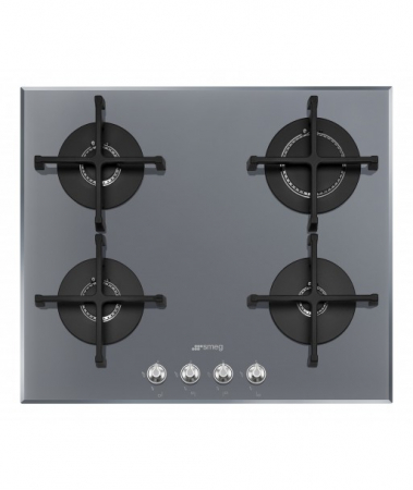Plite pe gaz - Plită incorporabilă sticla Smeg Linea, gaz,4 arzatoare 60 cm, negru, alb sau argintiu
