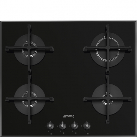 Electrocasnice Mari - Plită incorporabilă sticla Smeg Linea, gaz,4 arzatoare 60 cm, negru, alb sau argintiu
