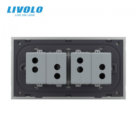 Priza cvadrupla USB, 4M, cu rama sticla Livolo [1]