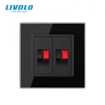 Priza dubla cabluri audio cu panou din sticla securizata Livolo [2]