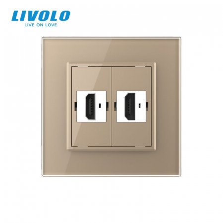 Priza dubla HDMI cu panou din sticla securizata Livolo [1]
