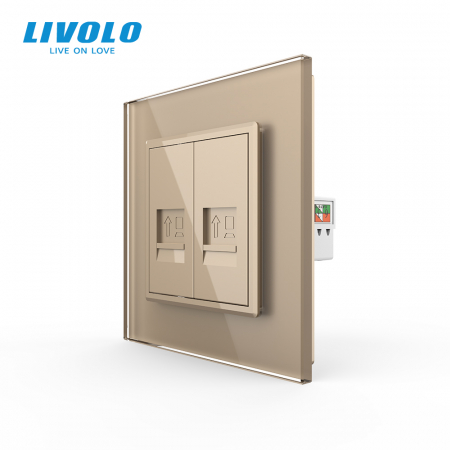 Prize media Livolo - Priza dubla RJ45 rețea calculator + retea calculator Livolo
