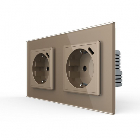 Electrice - Priza dubla Schuko si slot USB Tip-C Standard German 2M cu panou din sticla