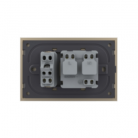Priza dubla standard italian cu rama din sticla 3M, Livolo [3]