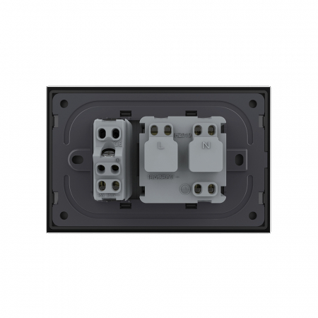 Priza dubla standard italian cu rama din sticla 3M, Livolo [3]