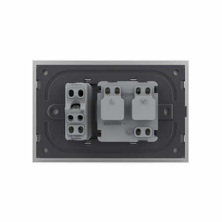 Priza dubla standard italian cu rama din sticla 3M, Livolo [3]