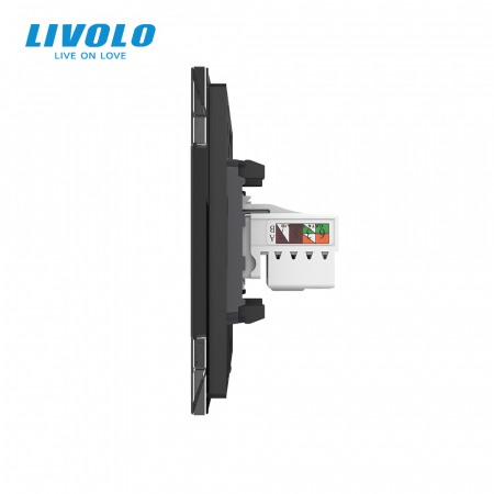 Priza dubla telefon si retea calculator RJ45 Livolo [2]