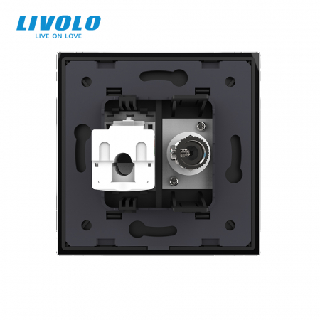 Priza dubla TV+retea calculator RJ45 Livolo [3]