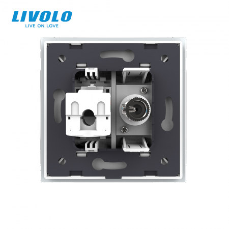 Priza dubla TV+retea calculator RJ45 Livolo [3]