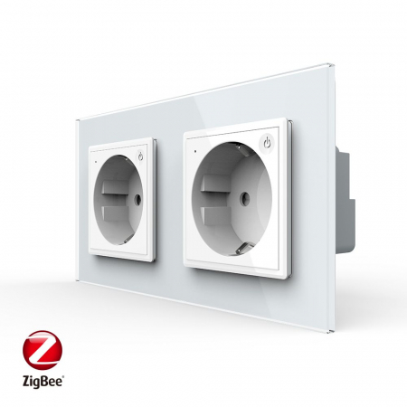 Prize smart Livolo - Priza Schuko dubla ZIGBEE smart-control din aplicatia Livolo