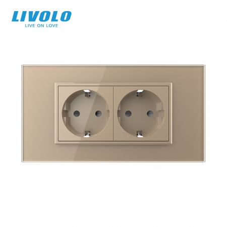 Priza Schuko dubla ZIGBEE smart-control din aplicatia Livolo , standard italian [1]