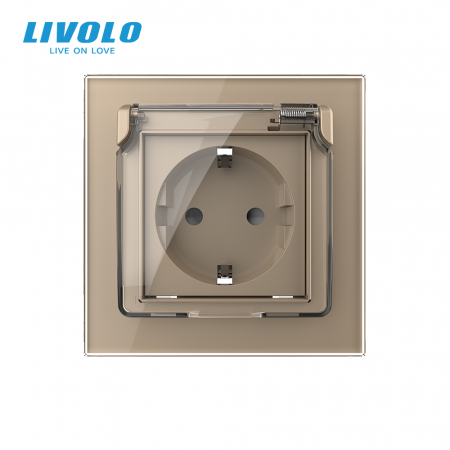 Priza Schuko Livolo cu protectie impotriva apei si panou sticla [9]