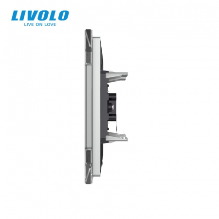 Priza simpla Audio RCA cu panou sticla crystal Livolo [2]