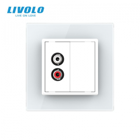 Priza simpla Audio RCA cu panou sticla crystal Livolo [1]